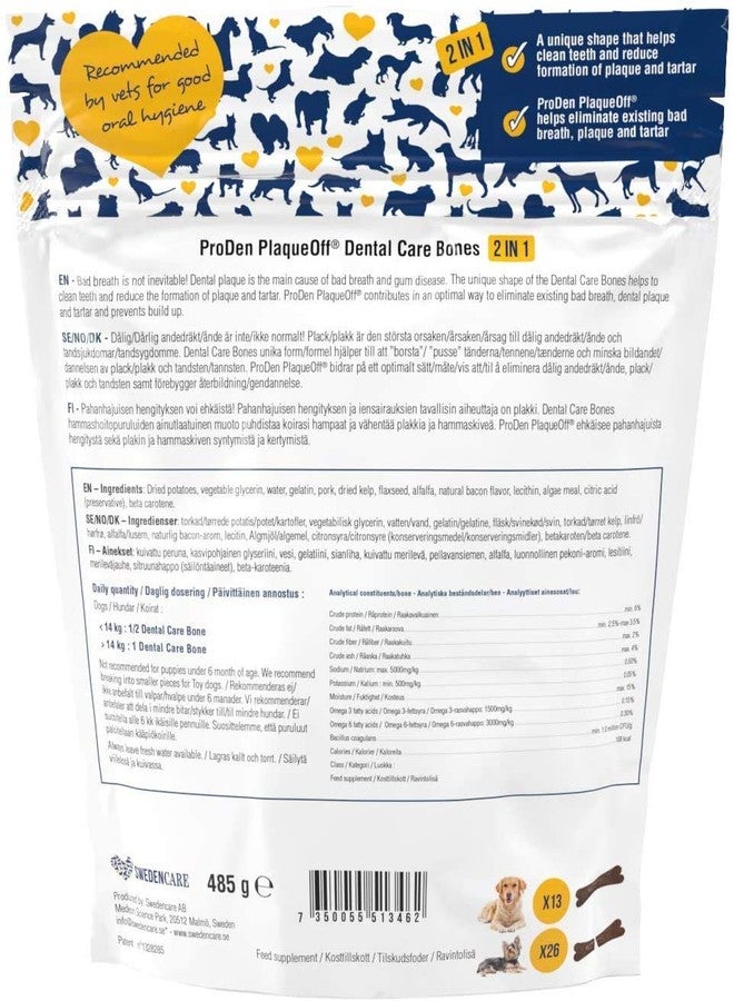 WPARHUS ProDen PlaqueOff 3 Flavor Dental Bone Dog Treat Bundle: Chicken & Pumpkin, Turkey & Cranberry, and Bacon, 17 Ounces Each - Image 4
